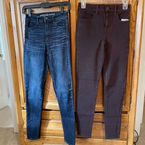 2 Pair American Eagle 360 NE(X)T Level Stretch Jeans Size 0 Reg